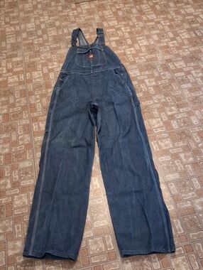 Dark Blue Denim Overalls with Wide Leg Big Ben 34x36